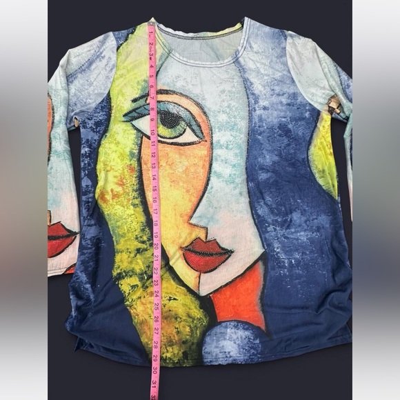 Abstract Art Long Sleeve Women's Top - Picture 5 of 7